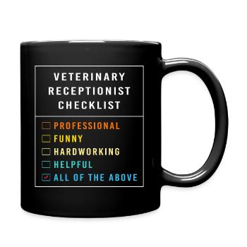 Veterinarian, Receptionist, Veterinarian, Secretary - Full Colour Mug - black - Right