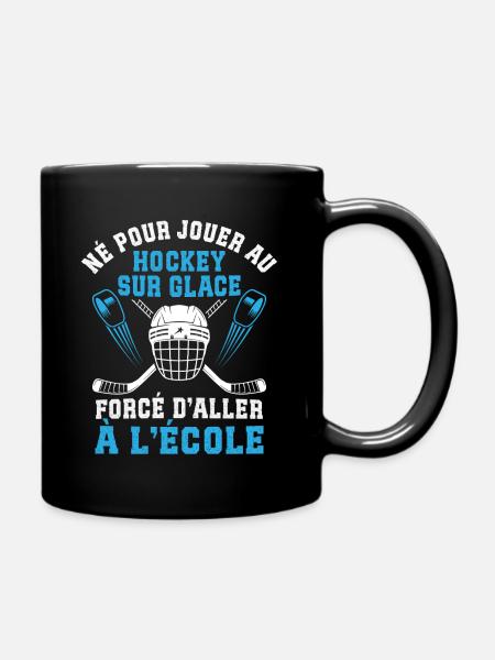 Né pour Jouer Au Hockey sur Glace - Full Colour Mug - black