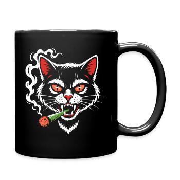 Chat en colère avec articulation - Mug uni - noir - Droite