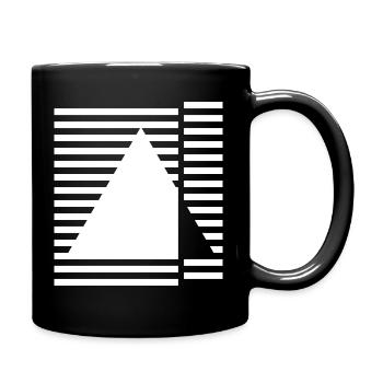 Geometric triangle Bauhaus inspired design - Full Colour Mug - black - Right