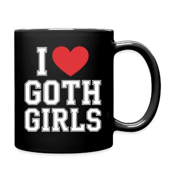 Ich liebe Goth Girls - Tasse einfarbig - Schwarz - Rechts