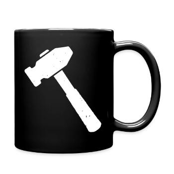 Hammer Werkzeug Handwerk Symbol Vektor - Tasse einfarbig - Schwarz - Rechts