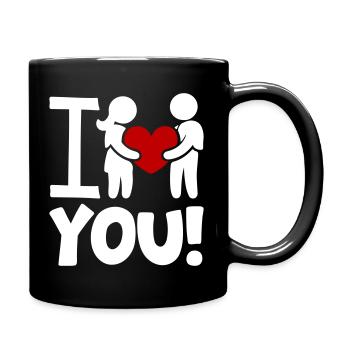 I Love You Valentine's Day - Full Colour Mug - black - Right