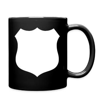Schild - Tasse einfarbig - Schwarz - Rechts