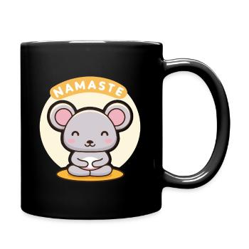 Namaste Zen Maus - Tasse einfarbig - Schwarz - Rechts