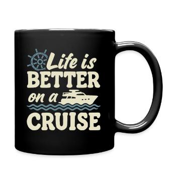 Kreuzfahrtschiff Sommerurlaub - Tasse einfarbig - Schwarz - Rechts