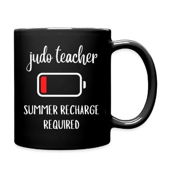 Judo Teacher Summer Recharge Required Gift - Full Colour Mug - black - Right