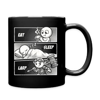 Eat Sleep LARP – La vie quotidienne d’un héros - Mug uni - noir - Droite