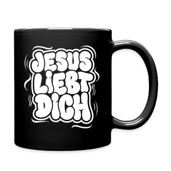 Jésus t’aime, lettres bouillonnantes - Mug uni - noir - Droite