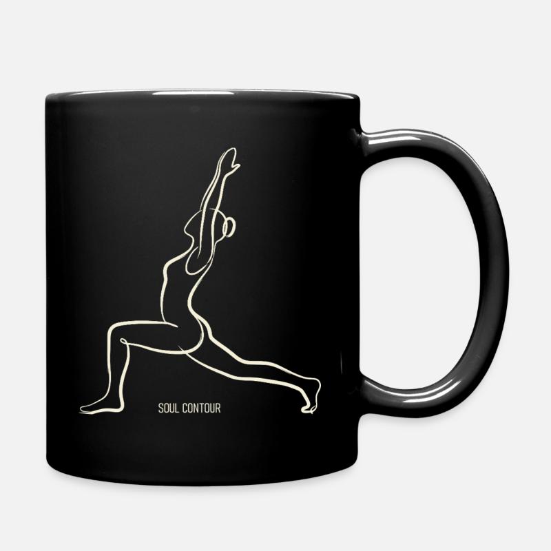 SOUL CONTOUR - Virabhadrasana - Full Colour Mug - black