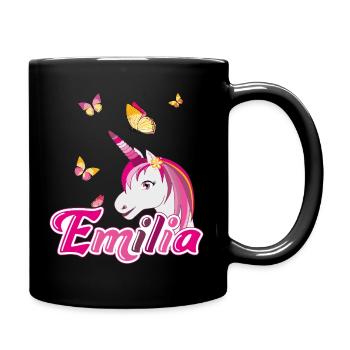Emilia, maiden name, favorite name - Full Colour Mug - black - Right