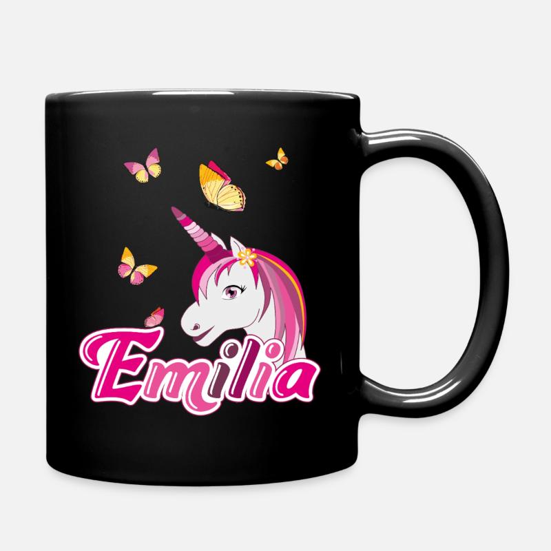 Emilia, maiden name, favorite name - Full Colour Mug - black