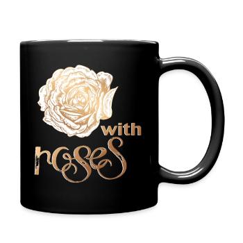 Vintage Rose  - Tasse einfarbig - Schwarz - Rechts