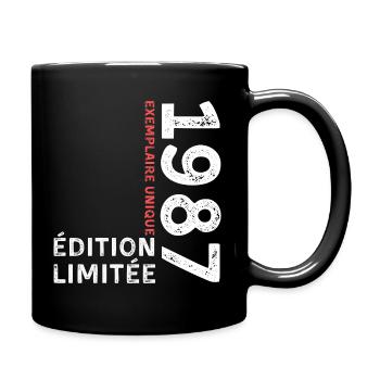 1987 vintage typographic style - Full Colour Mug - black - Right