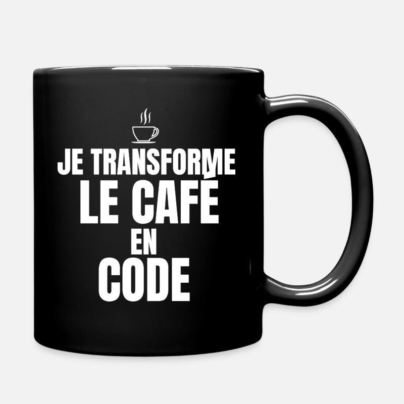 Je transforme le café en code - Mug uni - noir