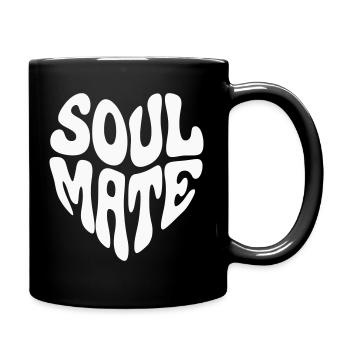 Soul Mate Retro Heart - Customizable color - Full Colour Mug - black - Right