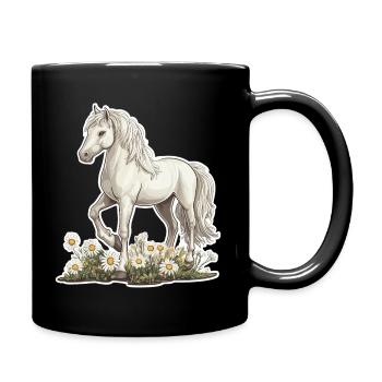 Cheval sur la prairie - Mug uni - noir - Droite