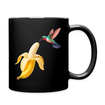 Colibri rencontre banane dorée - Mug uni - noir - Droite