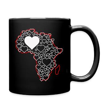 Africa Heart Pattern: Love Continents - Full Colour Mug - black - Right