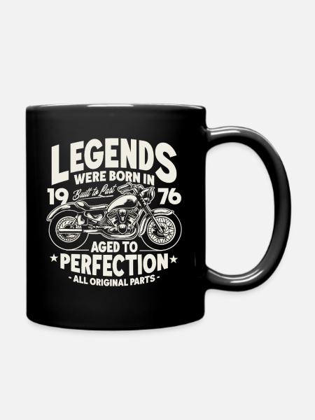 1976 Vintage Anniversaire Moto Cadeau - Mug uni - noir