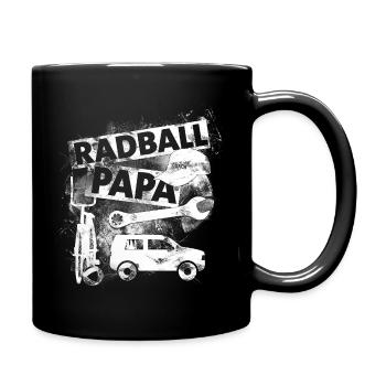 Radball, Cycleball, Hallenradsport, Papa - Tasse einfarbig - Schwarz - Rechts