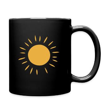 Warm Minimalist Sun - Full Colour Mug - black - Right