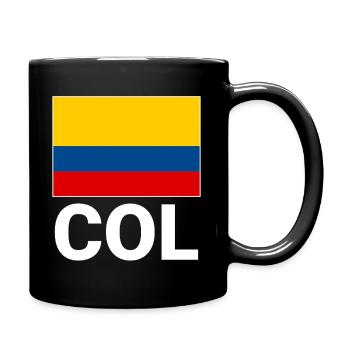Kolumbien Fahne mit Abkürzung COL - Tasse einfarbig - Schwarz - Rechts