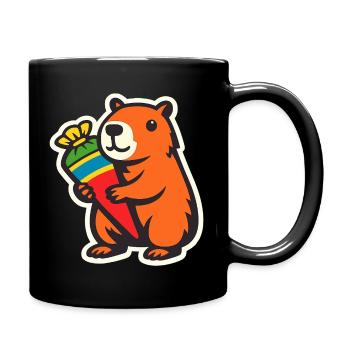 capybara einschulung - Tasse einfarbig - Schwarz - Rechts