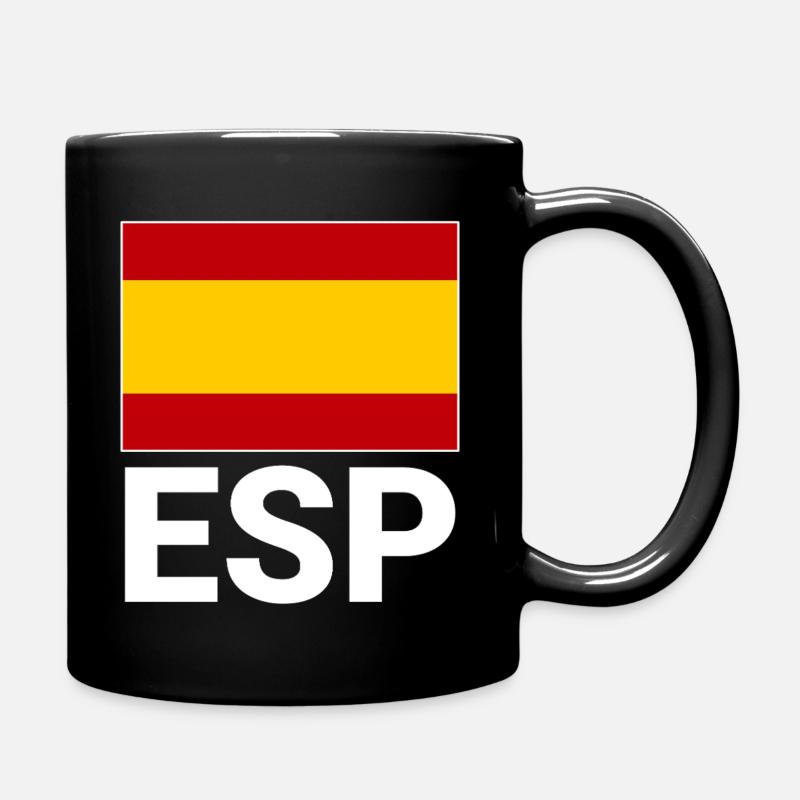 Sportliche Spanien Flagge mit ESP Abkürzung - Tasse einfarbig - Schwarz