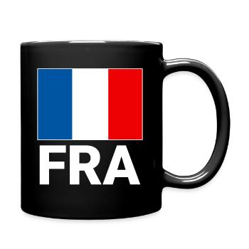 Sportliche Frankreich Flagge mit FRA Abkürzung - Tasse einfarbig - Schwarz - Rechts