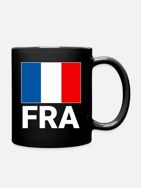 Drapeau français sportif avec abréviation FRA - Mug uni - noir