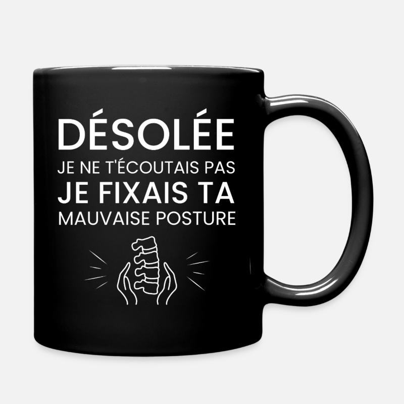 Kiné Humour Cadeau Rigolo Kinésithérapeute - Mug uni - noir
