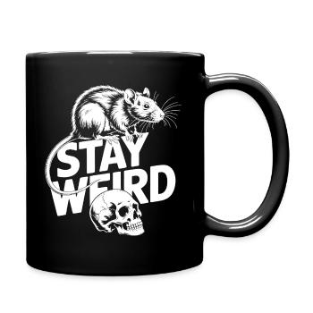 Restez Rat et Crâne Bizarres - Mug uni - noir - Droite