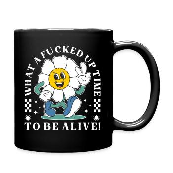 Dessin floral humoristique noir humoristique drôle - Mug uni - noir - Droite