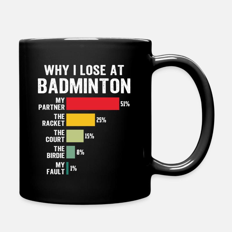 Warum ich im Badminton verliere - Tasse einfarbig - Schwarz