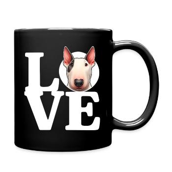 LOVE Bull Terrier Dog Dog Lover Funny - Full Colour Mug - black - Right