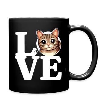 J’ADORE Chat tigré Amoureux des chats Drôle - Mug uni - noir - Droite