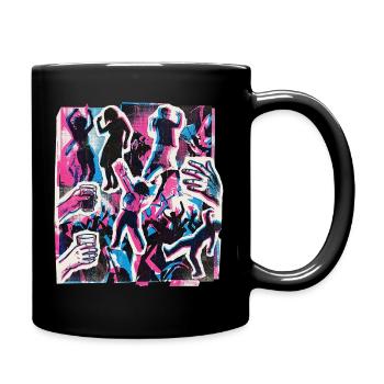 90s Retro Party - Tasse einfarbig - Schwarz - Rechts