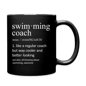 Schwimmtrainer-Definition Lustige Typografie - Tasse einfarbig - Schwarz - Rechts