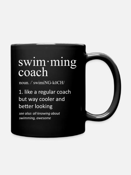 Swimming Coach Definition Funny Typography - Full Colour Mug - black