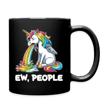 Rainbow Unicorn Spits Rainbow - Full Colour Mug - black - Right