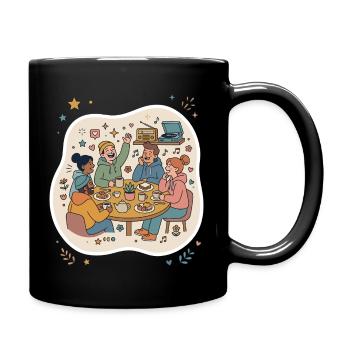 Amis qui rencontrent la musique du café - Mug uni - noir - Droite