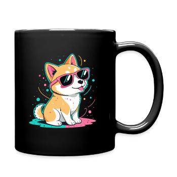 Corgi-Neon-Glänzende Brillen - Tasse einfarbig - Schwarz - Rechts