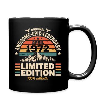 Millésime Anniversaire Avril 1972 - Mug uni - noir - Droite
