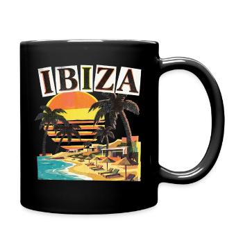 Ibiza Urlaub - Tasse einfarbig - Schwarz - Rechts