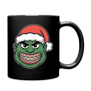 Sourire du Père Noël vert - Mug uni - noir - Droite