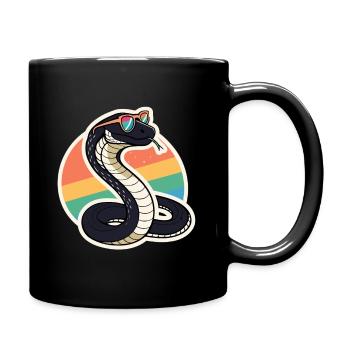 Cobra arc ciel rétro - Mug uni - noir - Droite