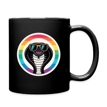Cobra Royal arc-en-ciel lunettes rétro - Mug uni - noir - Droite