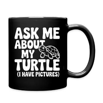 Demandez-moi des informations sur les tortues (j’ai des photos) - Mug uni - noir - Droite
