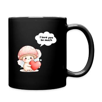 Mignonne Champignon Love Design Je t’aime - Mug uni - noir - Droite